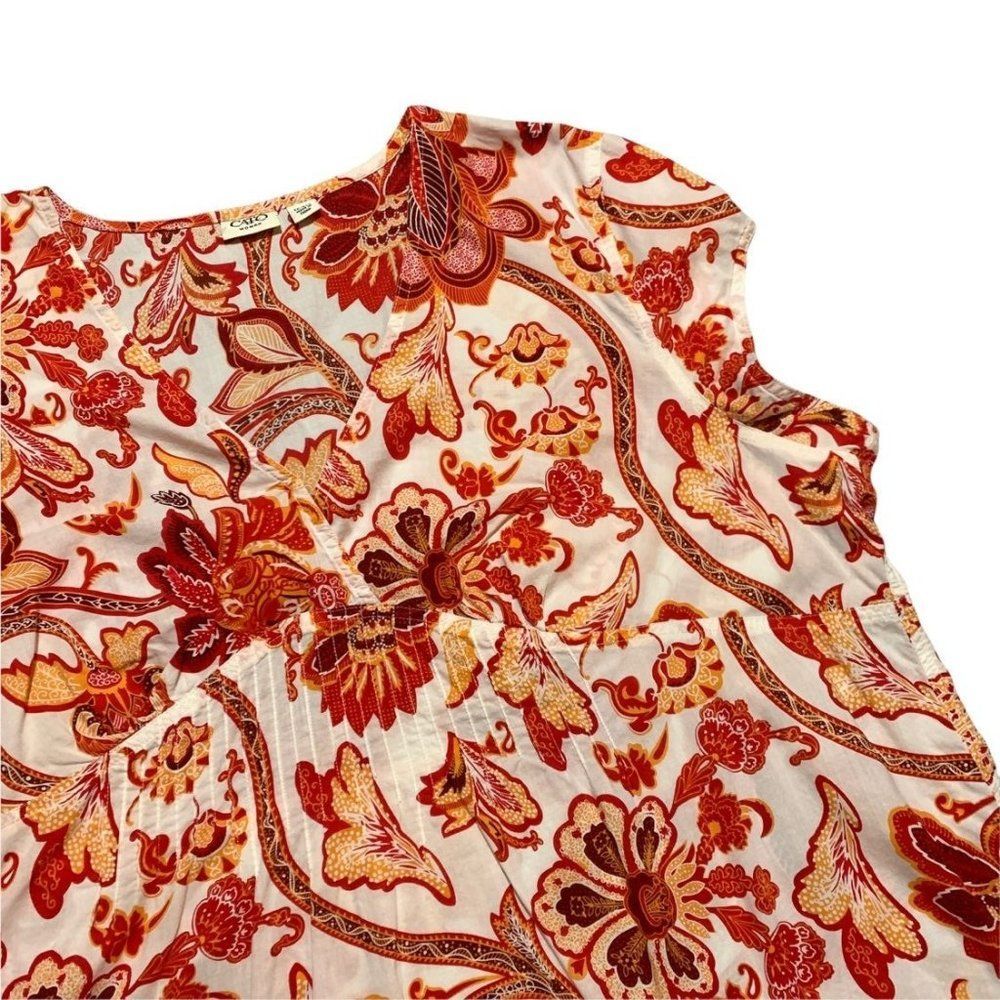 CATO Orange Floral Top Women’s Size 22/24W